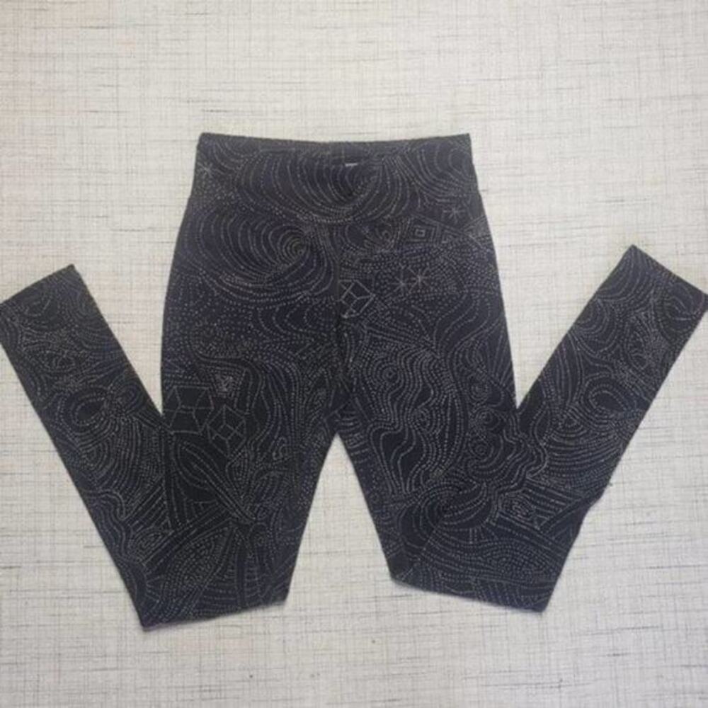 Mossimo Swirl Dot Leggings Womens Size‎ XS Black Pull On Skinny Ankle Stretch